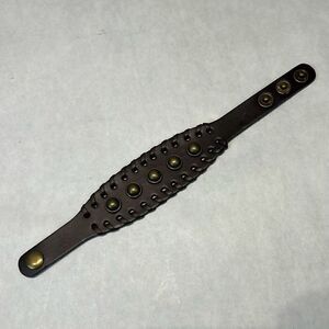 Wrap Bracelet Snaps Braided Faux Leather Brass Color Embellishments Brown NWOT